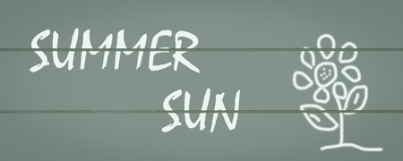A background, sign with the writing Summer, Sun.の写真素材