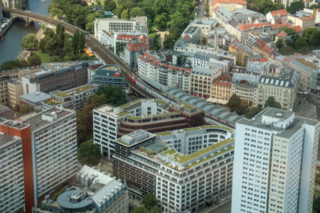 View over Berlin from high above.の写真素材