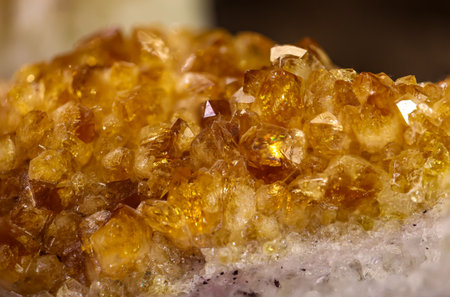An agate, gemstone, crystal. Citrine semigem geological mineral as nice natural background close upの写真素材
