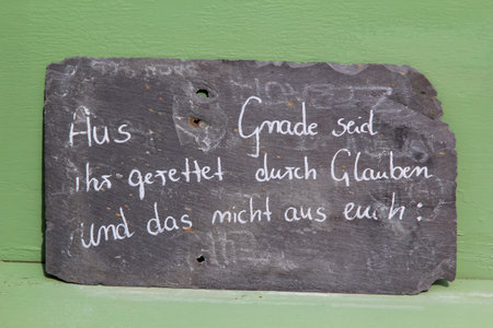 Christian words on a chalkboard.の写真素材