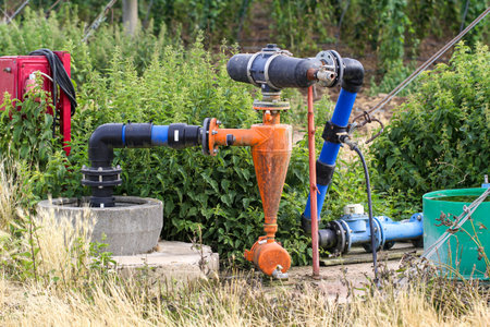Water pipes for irrigating fields.の写真素材
