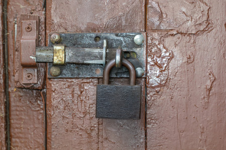 A padlock on a contactor.の写真素材