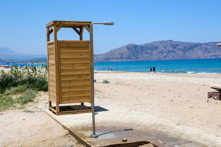 A changing room, changing cabin on the beach.の写真素材