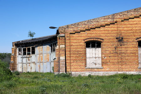 View of the old remains of a locomotive shed.