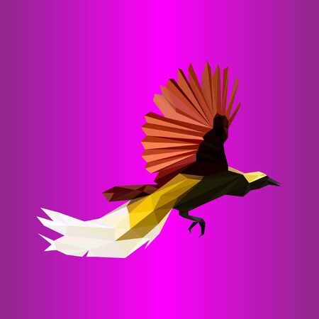 Bird of paradise design with polygonal technique. Unique, simple and attractive design. for a company, organization and business.のイラスト素材