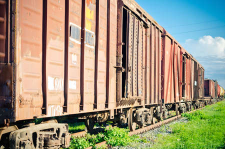 Russian rolling stock on railway terminal