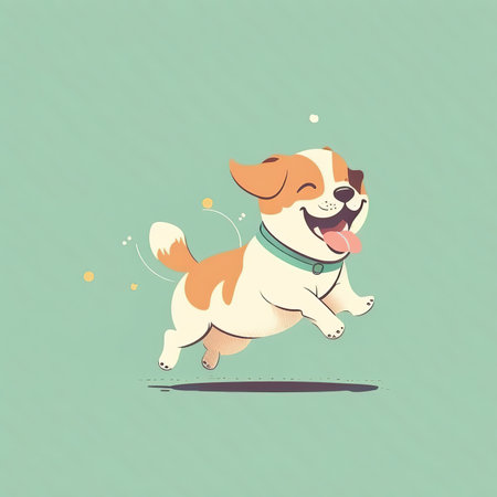 Joyful Pup Illustrationの写真素材
