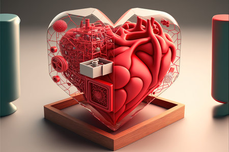 Captured Love A Heart in a Glass Boxの写真素材