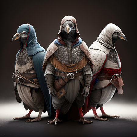 Triplet of Assassin Pigeons
