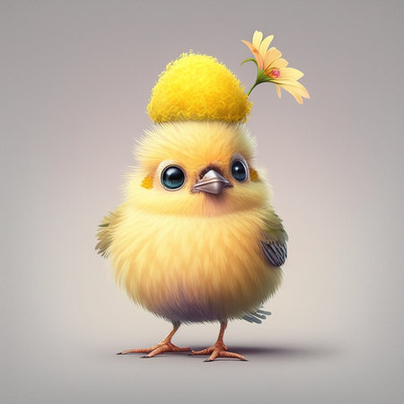 Flower Crown Chickの写真素材