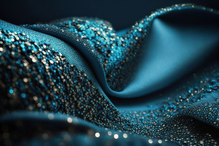 Blue Fabric Flowの写真素材