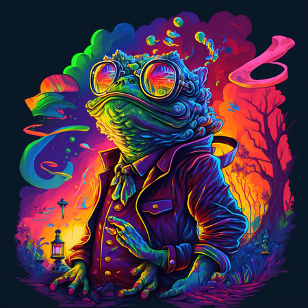 Frog in Sunglasses on a Summer Day