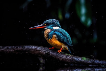 Delight in the captivating beauty of a colorful bird with a long beak, as this stunning painting brings to life the vivid hues and intricate details of this remarkable creature. Let your imagination take flight as you admire the radiant plumage and graceful presence of this vibrant avian wonder. The image is generated with the use of an AI.の写真素材