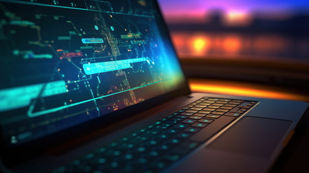 Digital Navigator Laptop with Aeronautical Chart