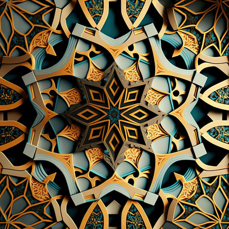 Harmony Unveiled: Islamic Patterns in Vibrant Fusionの素材