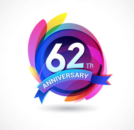 62 years anniversary logoのイラスト素材