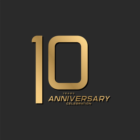10 years anniversary celebration logotype with modern elegant numberのイラスト素材