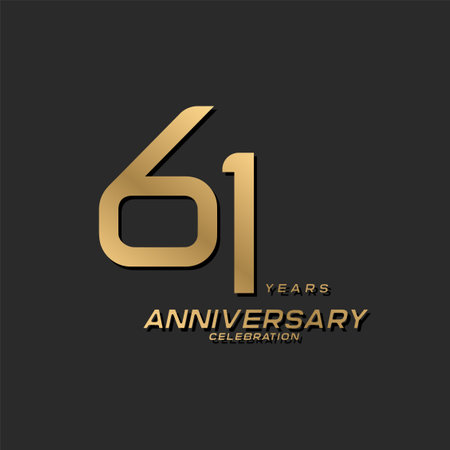 61 years anniversary celebration logotype with modern elegant numberのイラスト素材