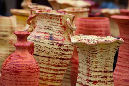 traditional ceramic vase and amphoraの写真素材