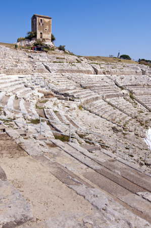 The Ancient Greek Theater in Siracusa, Sicily - Italyのeditorial素材