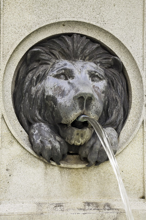 Lion water fountain in Vienna, Austriaの写真素材