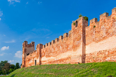 City walls of Castelfranco Veneto, Treviso, Italyのeditorial素材