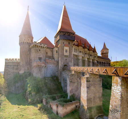 Corvin or Hunyadi or Hunedoara Castle, Transylvania, Romania, Renaissance-Gothic style from XV centuryのeditorial素材