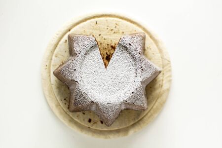 Pandoro , traditional Italian sweet bread, popular around Christmas and New Year, cacao and chocolate versionの写真素材