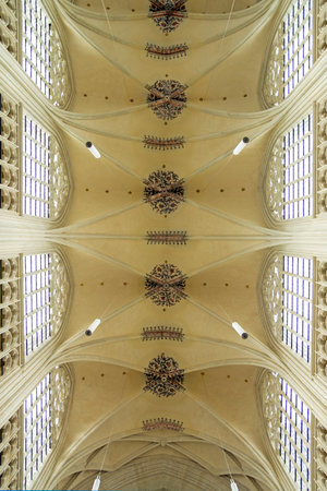 St. Peter's Church, Leuven / Louvain, gothic interior vaultのeditorial素材