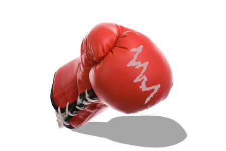 Boxing Gloves as a Symbol of Financial Crisis Isolatedの写真素材