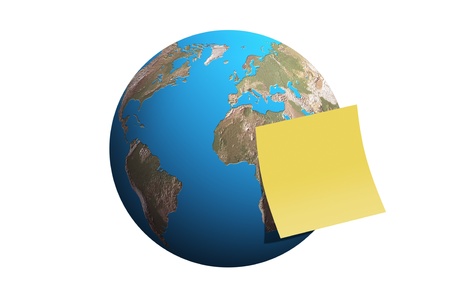 Earth World Globe Sphere Symbol Isolated on Whiteの写真素材