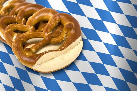 fresh Bavarian pretzel for breakfast isolated on white