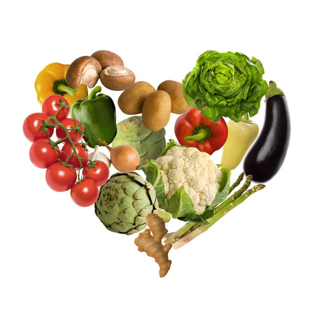Vegetable heart isolated on white backgroundの写真素材