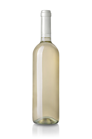 red wine bottle isolated on whiteの写真素材