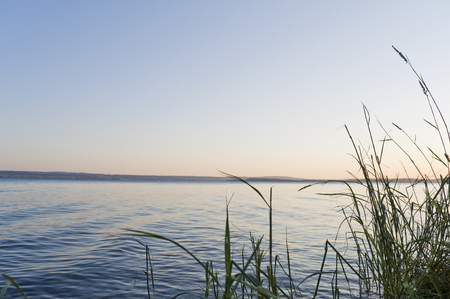 Abenddämmerung am Bodensee bei Meersburg ### dusk at Lake Constanceの写真素材