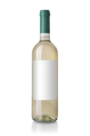 red wine bottle isolated on whiteの写真素材