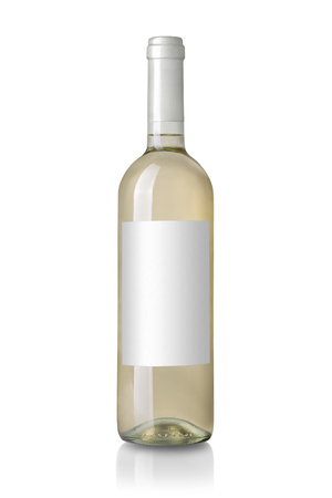 red wine bottle isolated on whiteの写真素材