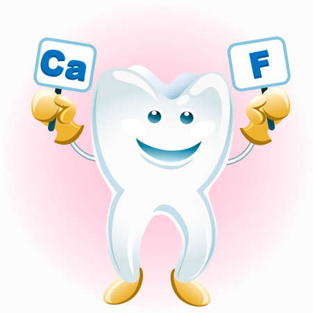 A illustration of smiling toothのイラスト素材