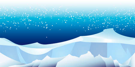 horizontal seamless pattern with arctic glacier landscape のイラスト素材