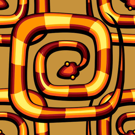 seamless pattern with knots of snakesのイラスト素材