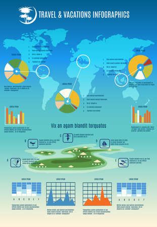 Tropic travel and vacations Info graphic vertical templateのイラスト素材