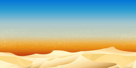Horizontal seamless pattern with desert rural landscape.のイラスト素材