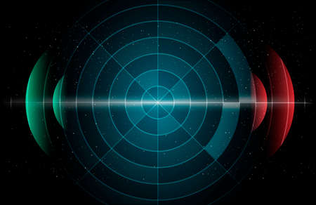 Abstract astronomic futuristic background with polar grid.のイラスト素材