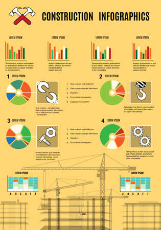 Construction info graphics or presentation template. Only free font used.のイラスト素材