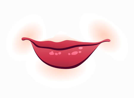 Close up Female lips with smile. Good as gesign element.のイラスト素材