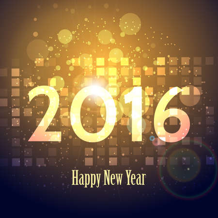 Happy New Year 2016 colorful greeting card design.のイラスト素材