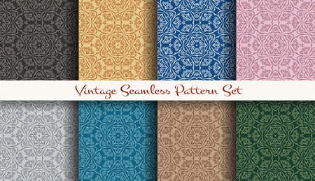Set of Seamless Patterns in vintage style.のイラスト素材