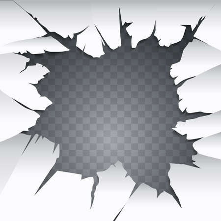 Cracked hole with space for text. Vector illustration.のイラスト素材