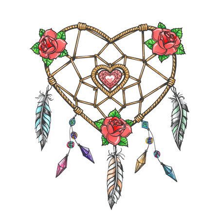 Tattoo Of Hand Drawn Heart Shaped Dream Catcher Isolated On White Vector Illustration のイラスト素材 イメージマート Tattoo Of Hand Drawn Heart Shaped Dream Catcher Isolated On White Vector Illustration のイラスト素材 イメージマート