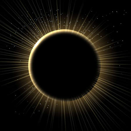 Full Eclipse of Sun. Vector Illustrationのイラスト素材